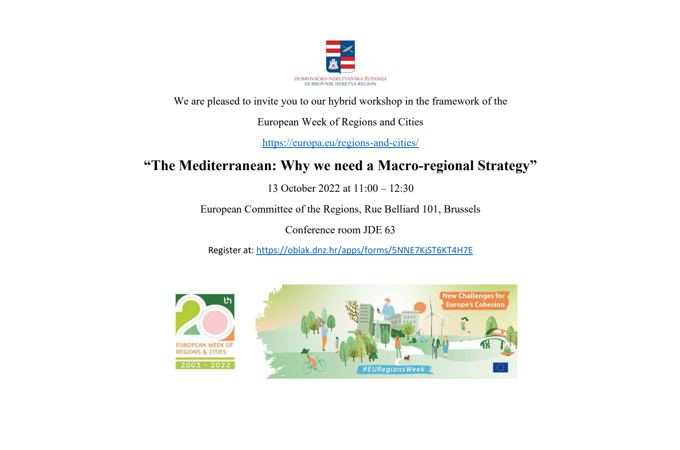 Project MARLESS: Invitation to event “The Mediterranean: why we need a macroregional strategy”