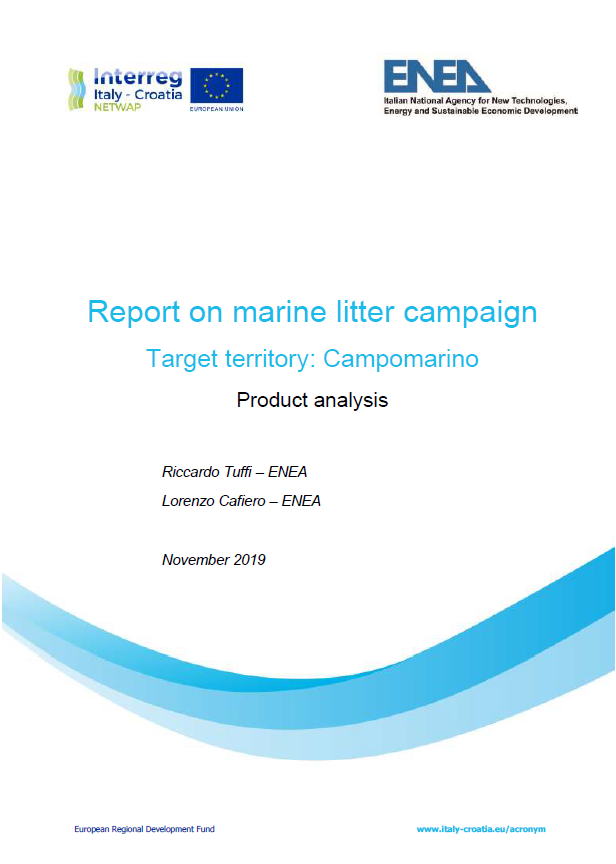 Report on marine litter campaign. Target territory: Campomarino. November 2019