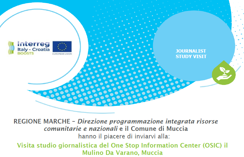Journalist study visit of the One Stop Information Center (OSIC) Da Varano ancient mill, Muccia (Italy)