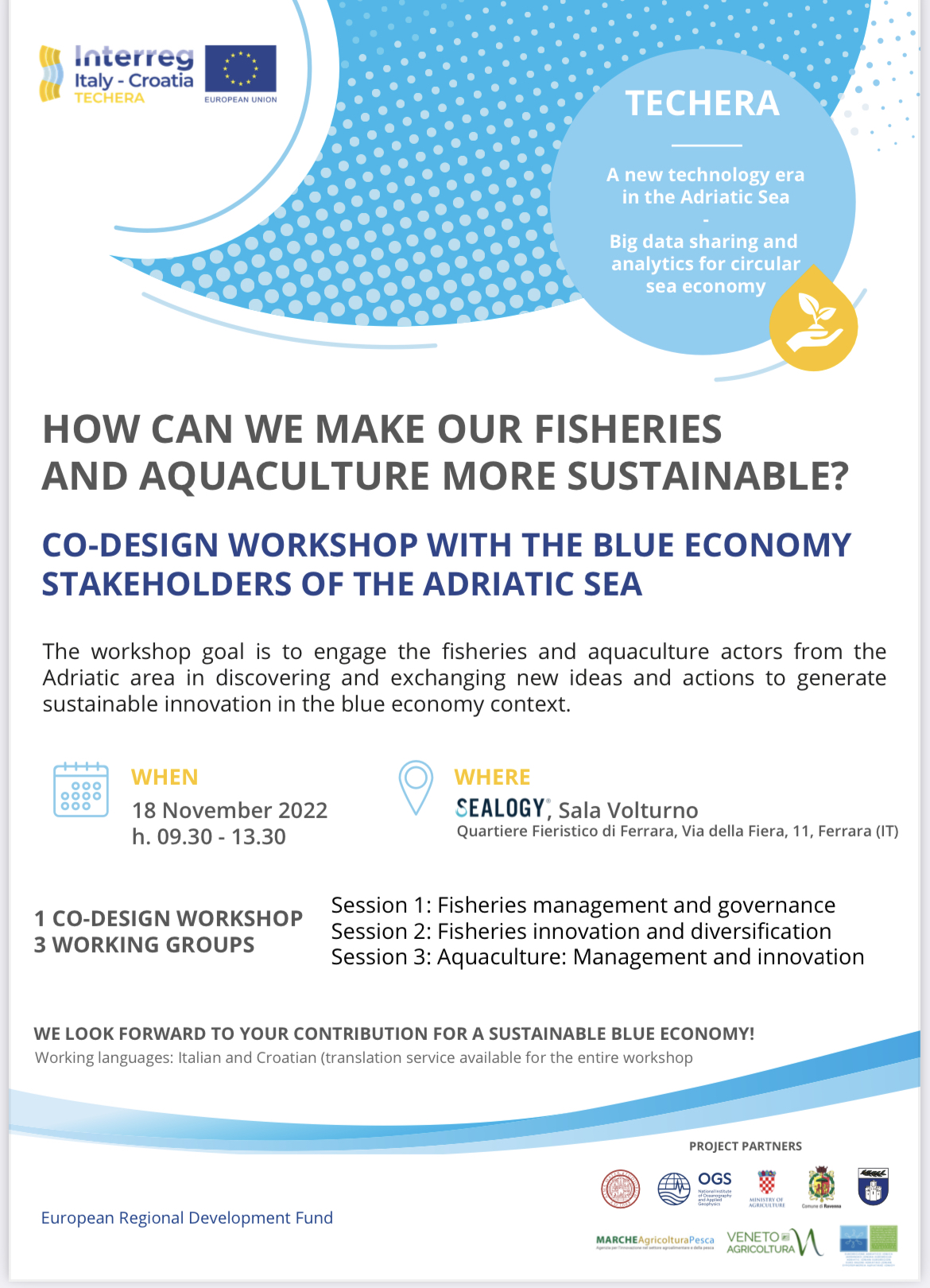 CO-DESIGN WORKSHOP WITH THE BLUE ECONOMY STAKEHOLDERS OF THE ADRIATIC SEA