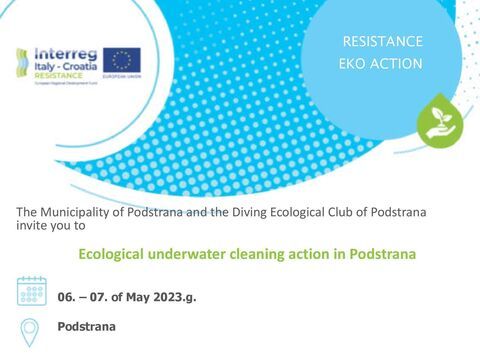 Ecological underwater cleaning action in Podstrana